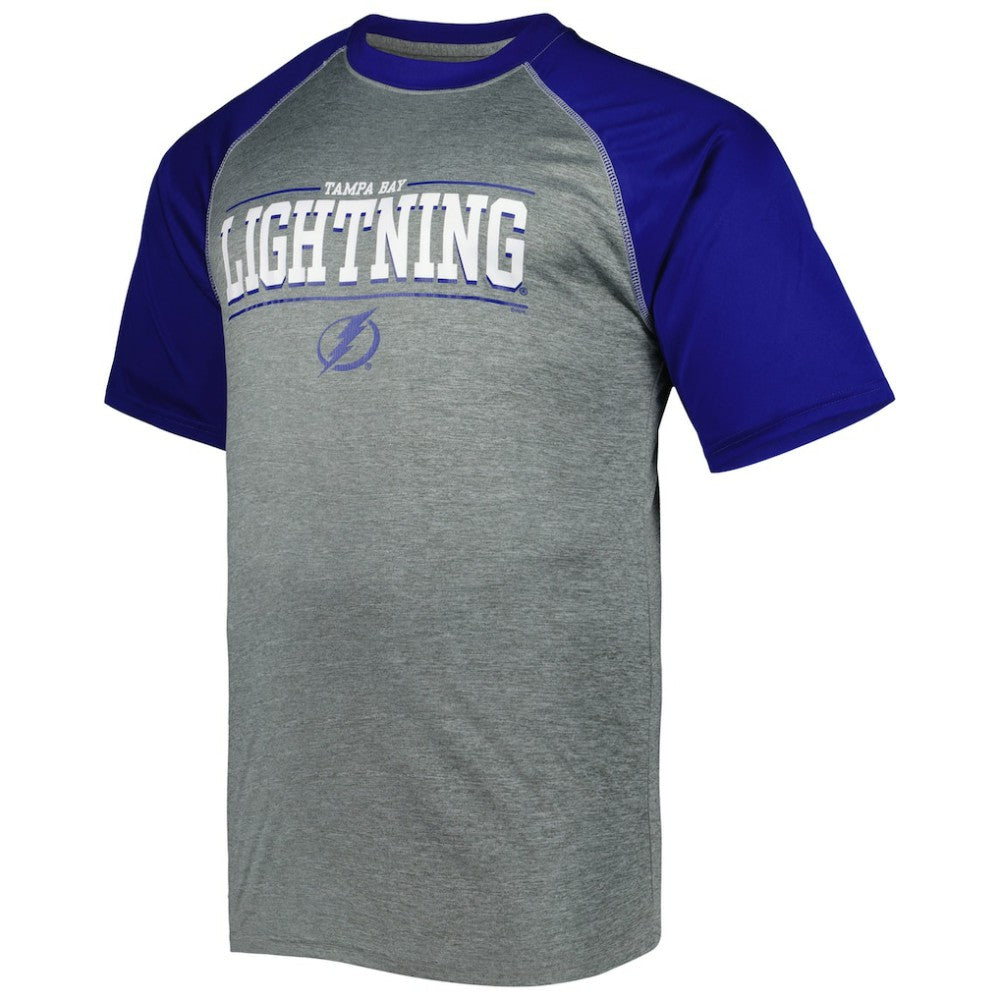 Tampa Bay Lightning Big & Tall Logo Raglan T-Shirt - Heather Gray | US 5281598