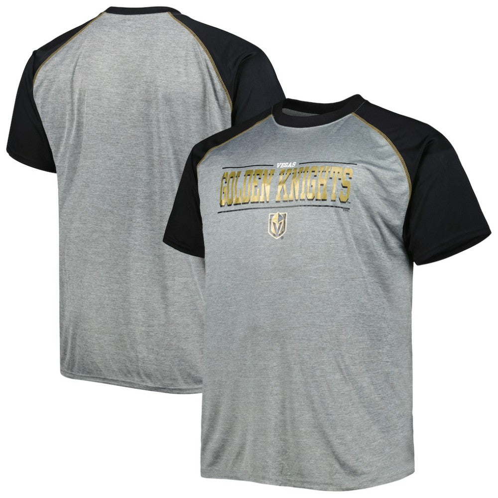 Vegas Golden Knights Big & Tall Logo Raglan T-Shirt - Heather Gray | US 5281599