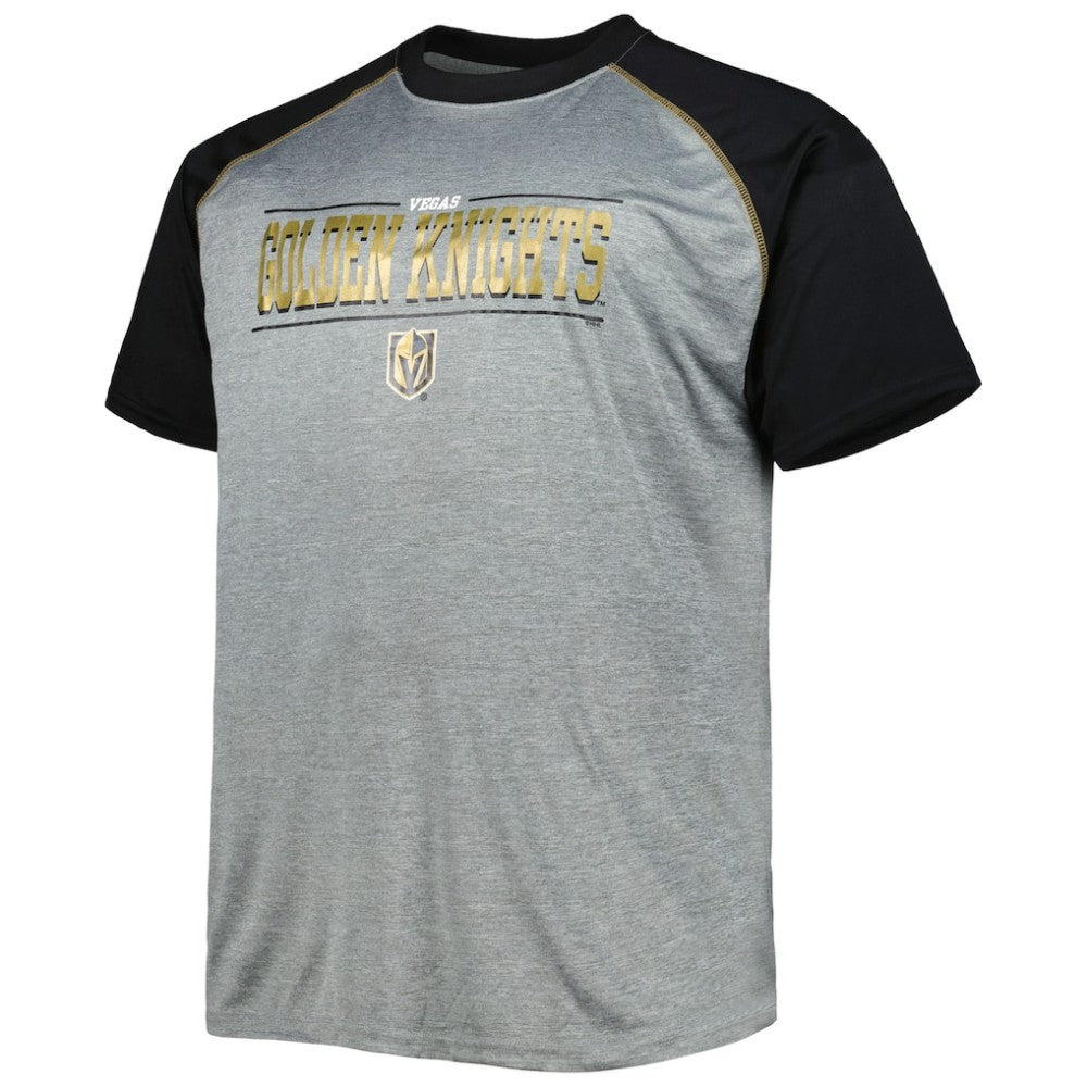 Vegas Golden Knights Big & Tall Logo Raglan T-Shirt - Heather Gray | US 5281599