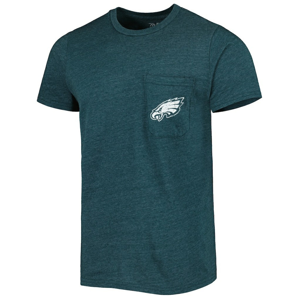 Philadelphia Eagles Majestic Threads Tri-Blend Pocket T-Shirt - Midnight Green T-shirts