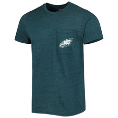 Philadelphia Eagles Majestic Threads Tri-Blend Pocket T-Shirt - Midnight Green T-shirts