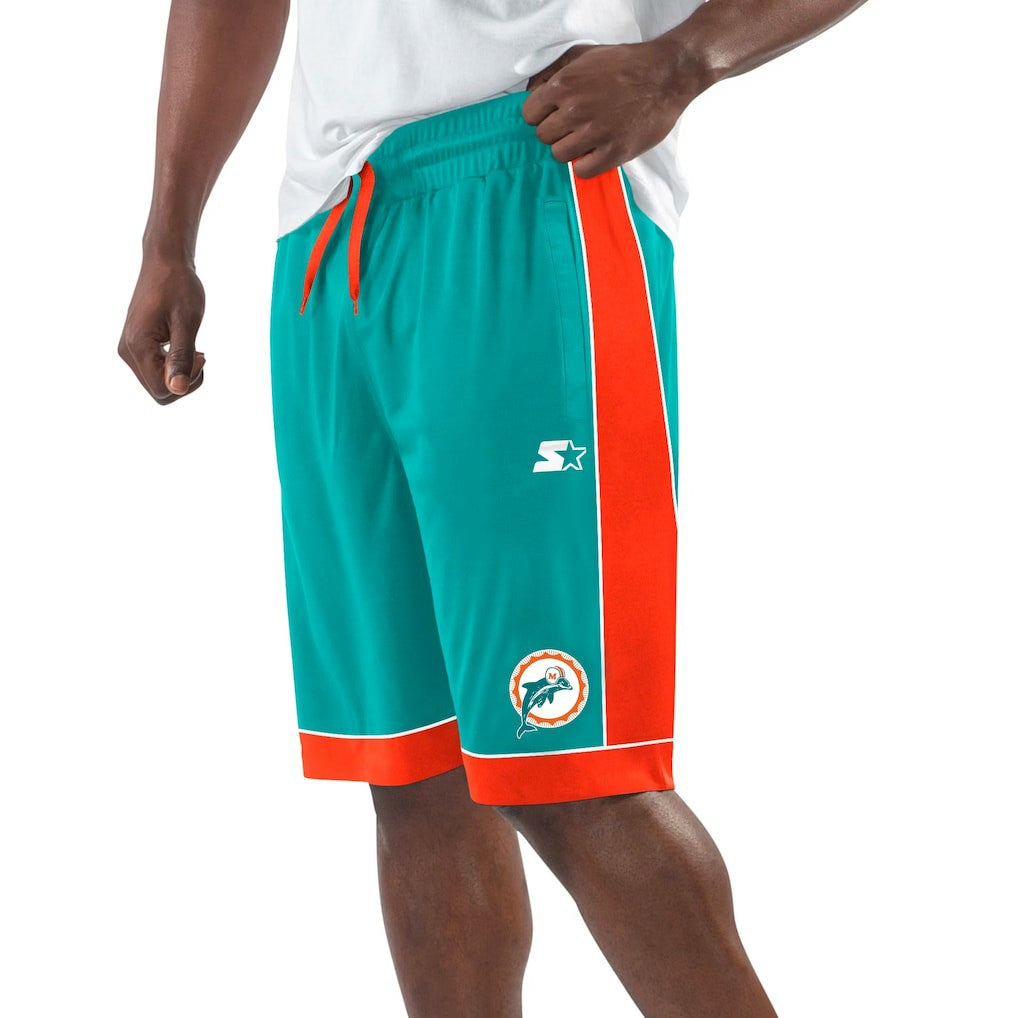 Miami Dolphins Starter Throwback Fan Favorite Shorts - Aqua Shorts