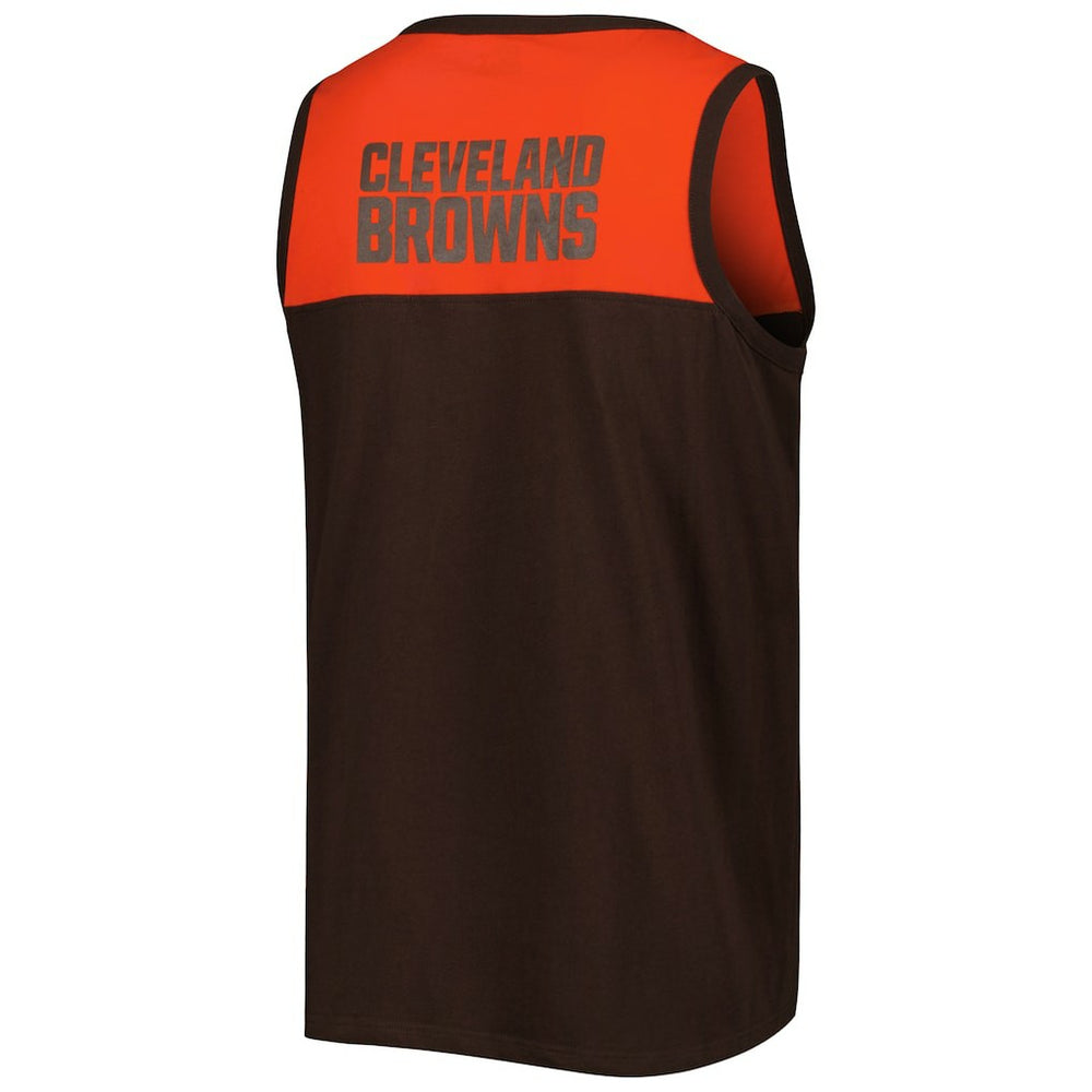 Cleveland Browns Starter Logo Touchdown Fashion Tank Top - Brown/Orange Tops