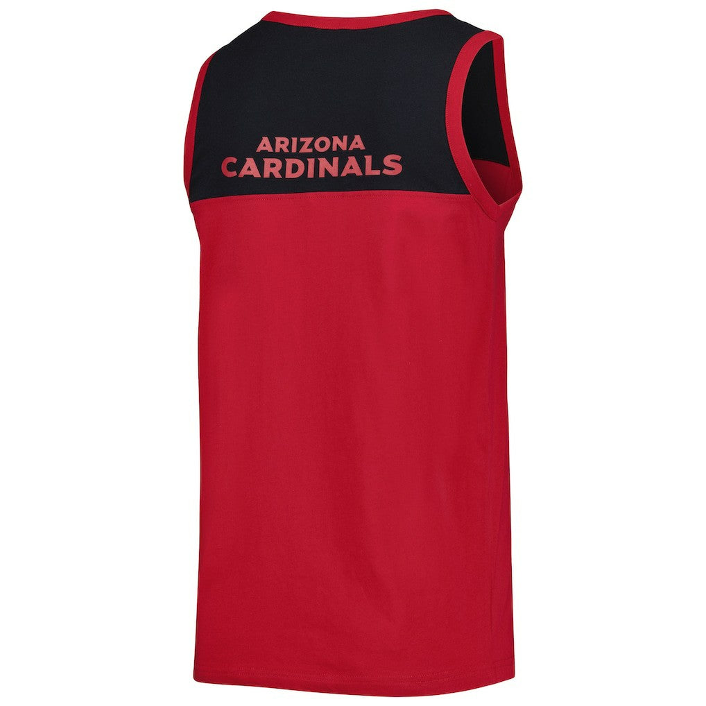 Arizona Cardinals Starter Logo Touchdown Fashion Tank Top - Cardinal/Black Tops
