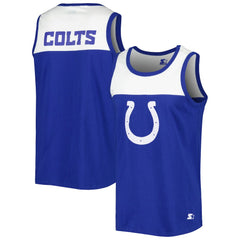 Indianapolis Colts Starter Logo Touchdown Fashion Tank Top - Royal/White Tops