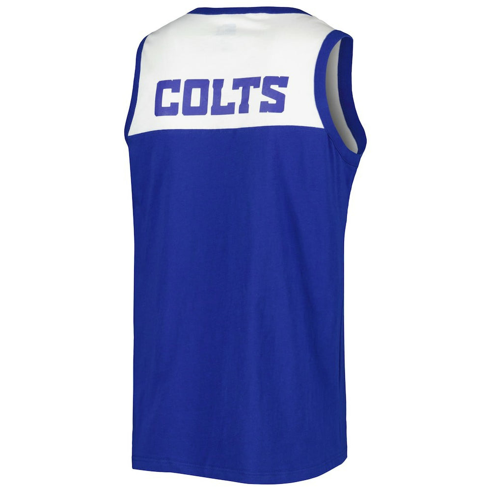 Indianapolis Colts Starter Logo Touchdown Fashion Tank Top - Royal/White Tops
