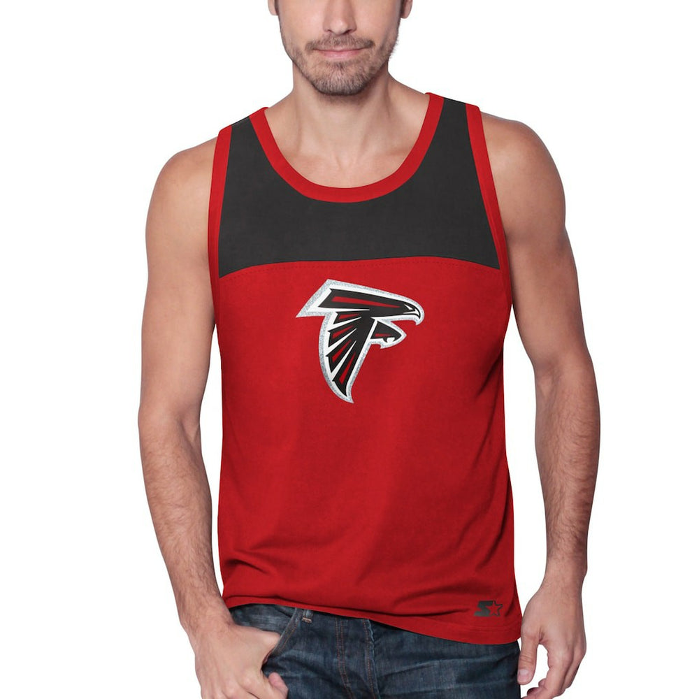 Atlanta Falcons Starter Logo Touchdown Fashion Tank Top - Red/Black Tops