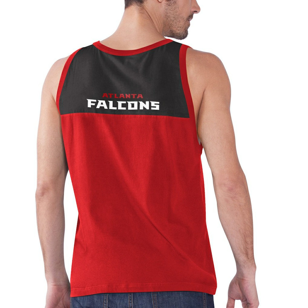 Atlanta Falcons Starter Logo Touchdown Fashion Tank Top - Red/Black Tops