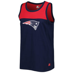 New England Patriots Starter Logo Touchdown Fashion Tank Top - Navy/Red Tops