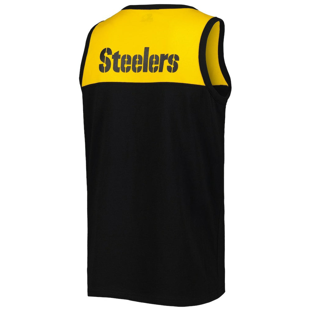 Pittsburgh Steelers Starter Logo Touchdown Fashion Tank Top - Black/Gold Tops