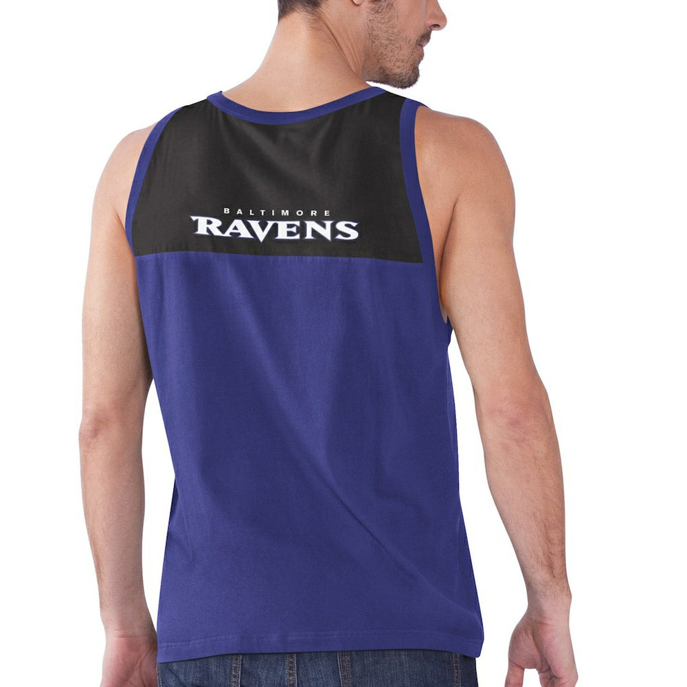 Baltimore Ravens Starter Logo Touchdown Fashion Tank Top - Purple/Black Tops