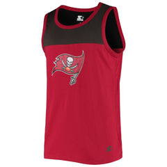 Tampa Bay Buccaneers Starter Logo Touchdown Fashion Tank Top - Red/Pewter Tops