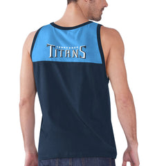 Tennessee Titans Starter Logo Touchdown Fashion Tank Top - Navy/Light Blue Tops