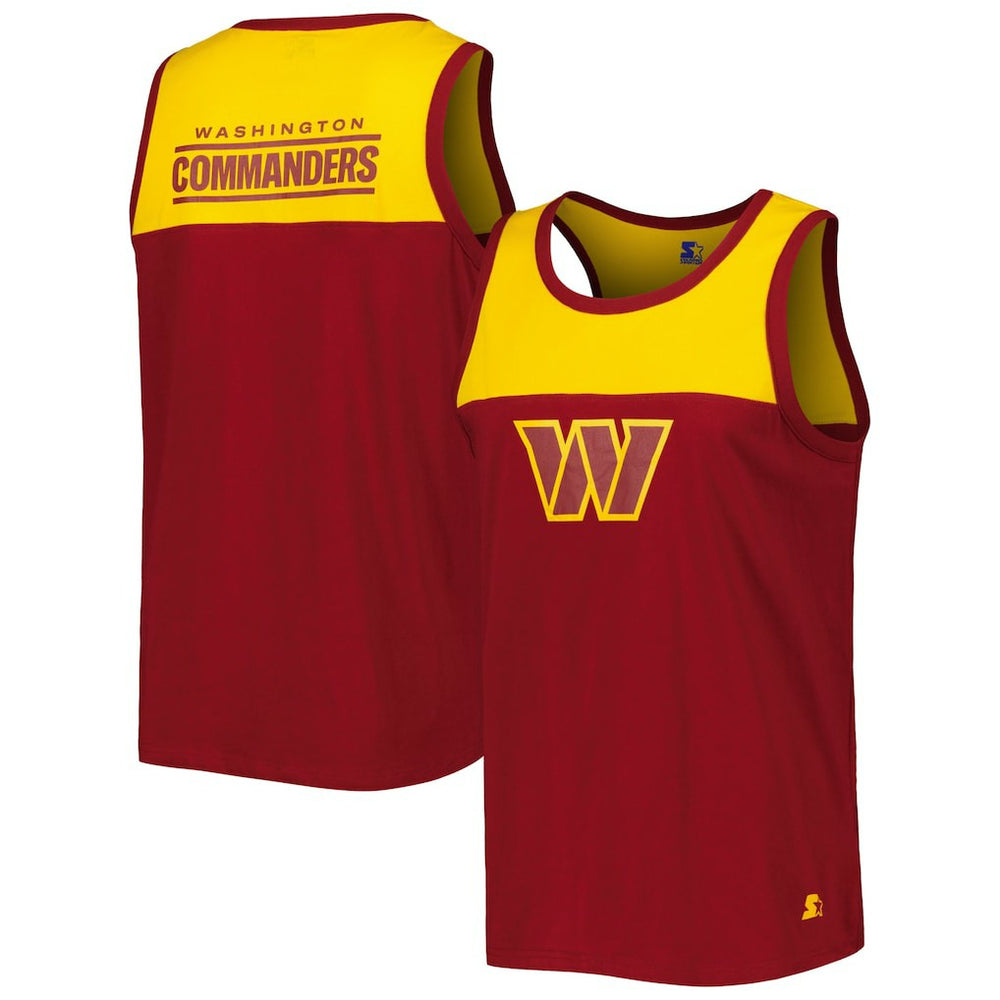 Washington Commanders Starter Logo Touchdown Fashion Tank Top - Burgundy/Gold Tops