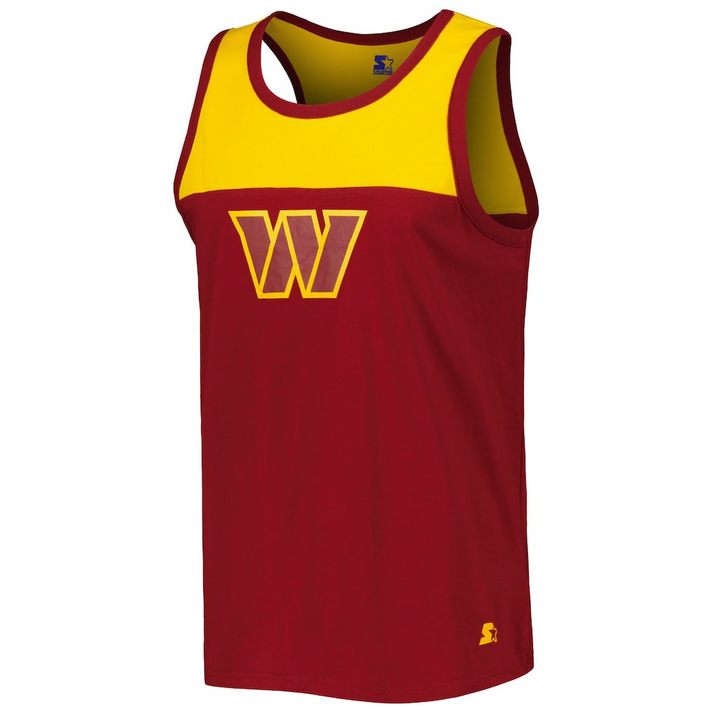 Washington Commanders Starter Logo Touchdown Fashion Tank Top - Burgundy/Gold Tops