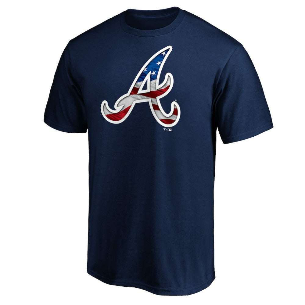 Atlanta Braves Team Banner Wave T-Shirt - Navy T-shirts