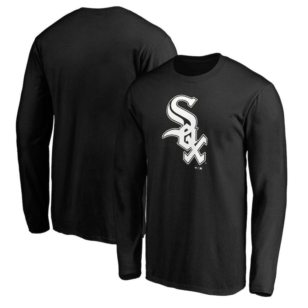Chicago White Sox Team Official Logo Long Sleeve T-Shirt - Black T-shirts