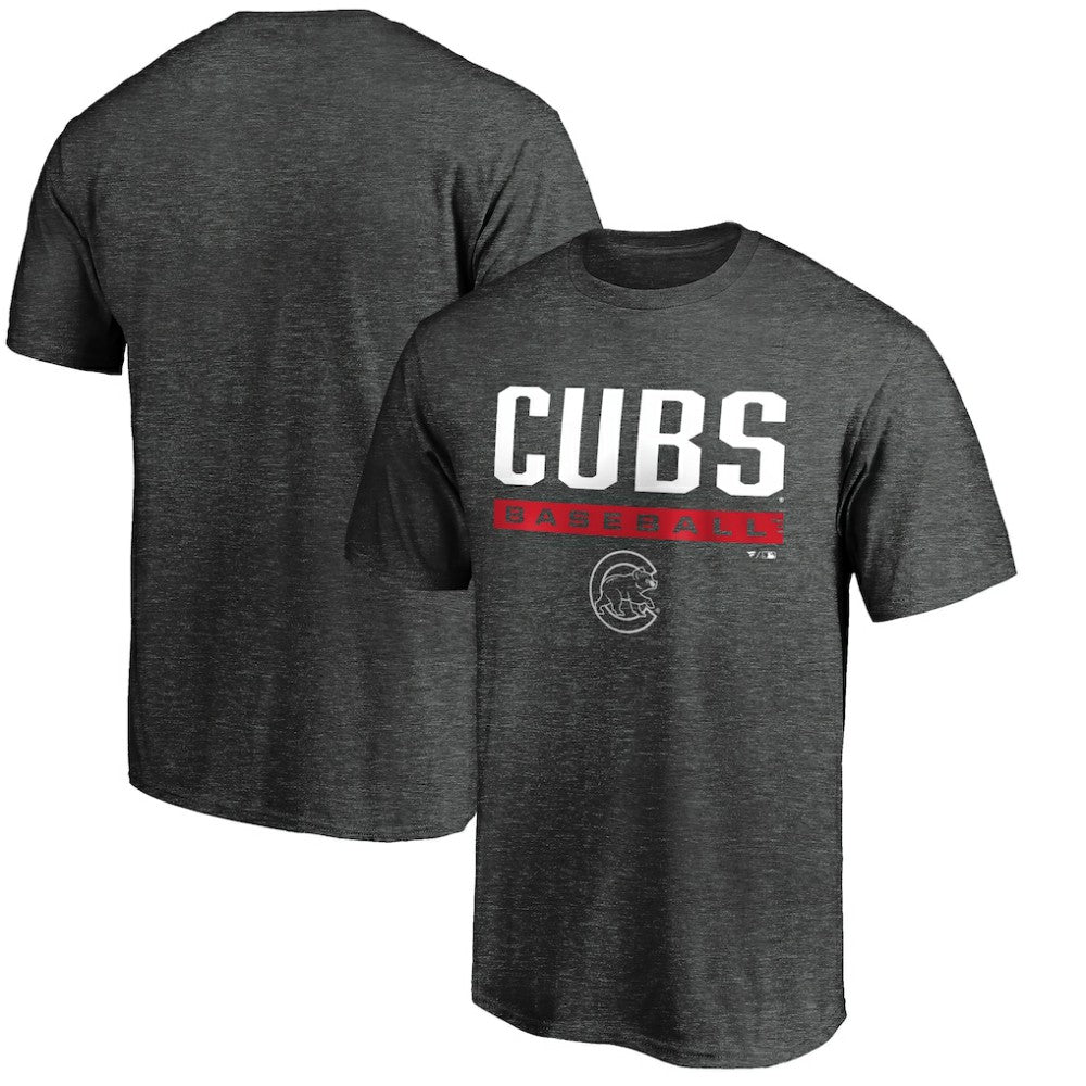 Chicago Cubs Team Win Stripe T-Shirt - Charcoal T-shirts