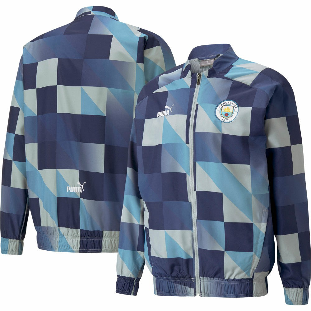 Manchester City 2022/23 Pre-Match Full-Zip Jacket Navy/Gray - Puma on sale
