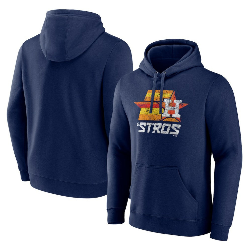 Houston Astros Team Throwback Stros Pullover Hoodie - Navy Hoodies