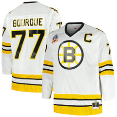 Ray Bourque Boston Bruins Mitchell & Ness Big & Tall Captain Patch Blue Line Player Jersey - White | US 5283114