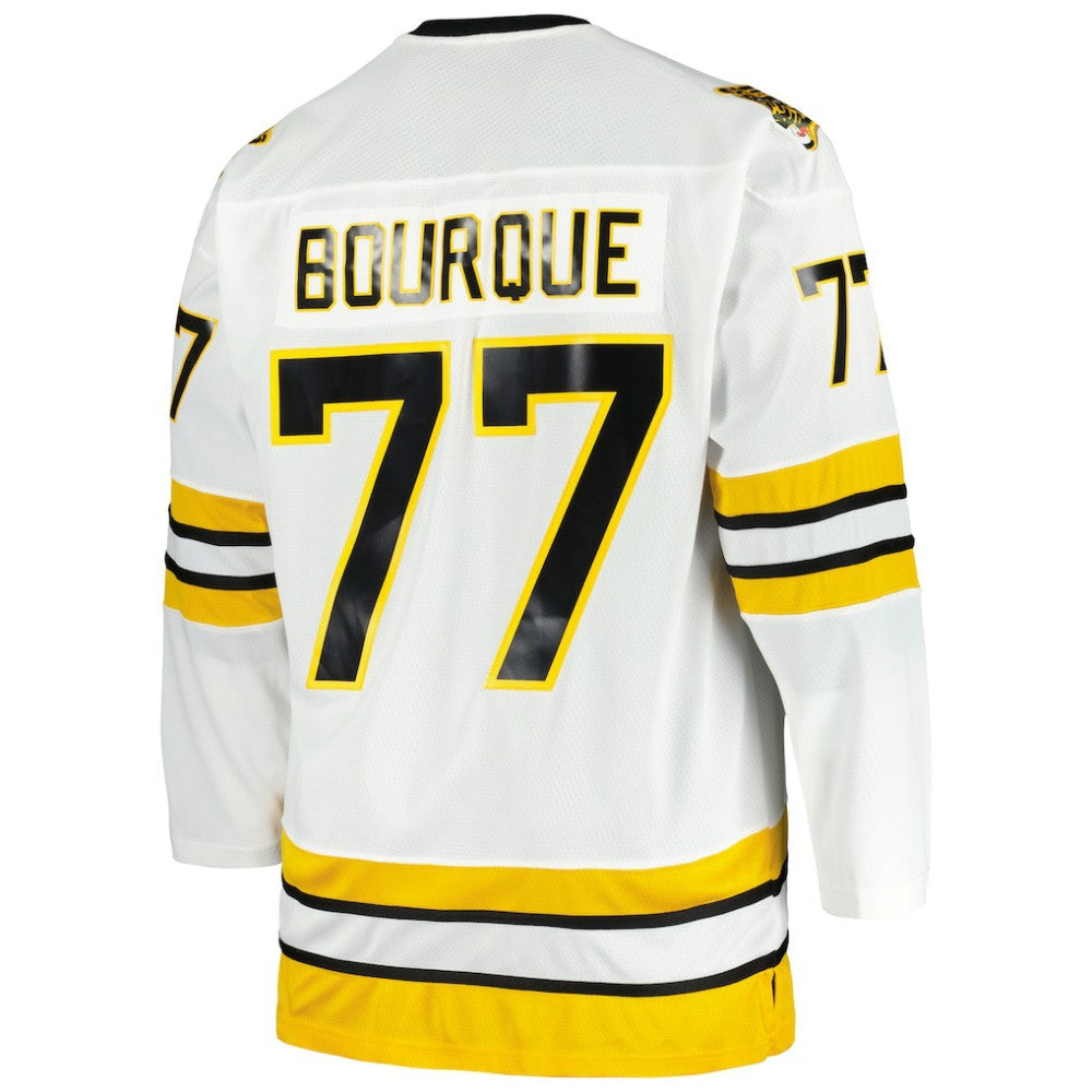 Ray Bourque Boston Bruins Mitchell & Ness Big & Tall Captain Patch Blue Line Player Jersey - White | US 5283114