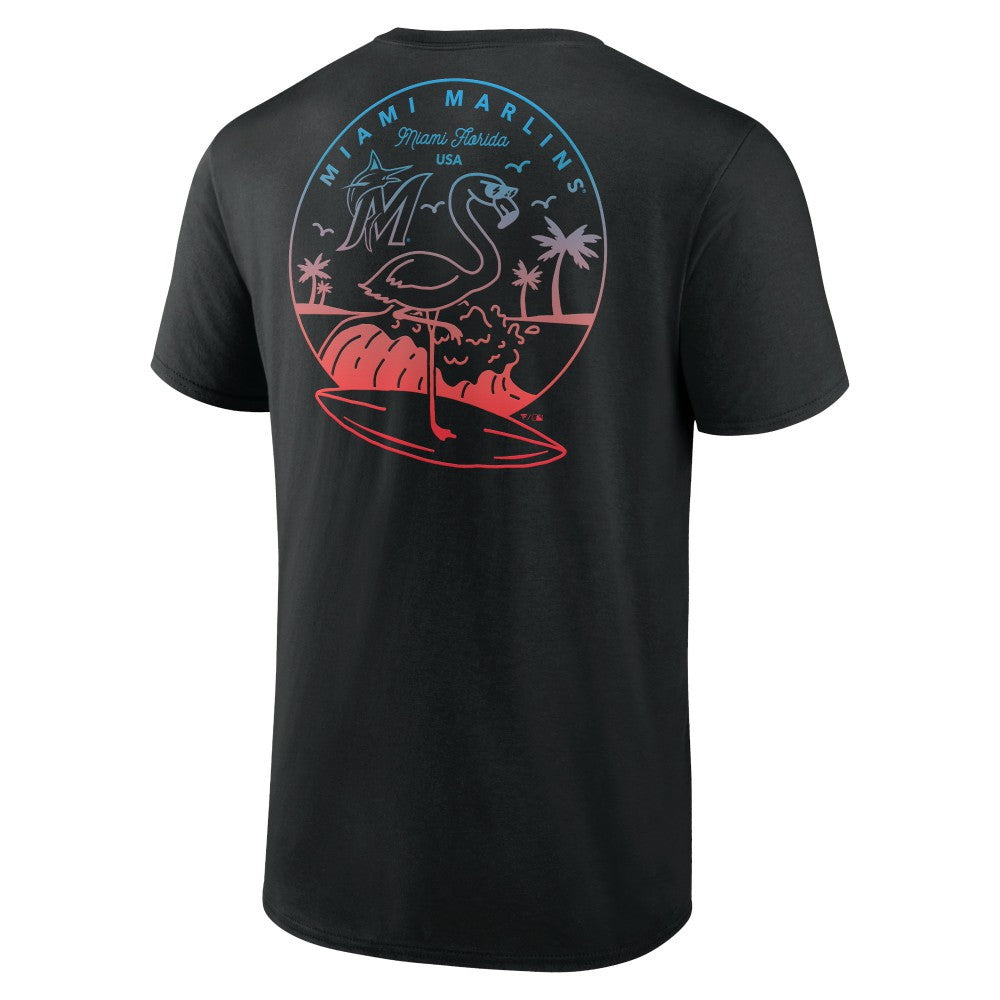 Miami Marlins Team Hometown Collection Surf's Up T-Shirt - Black T-shirts