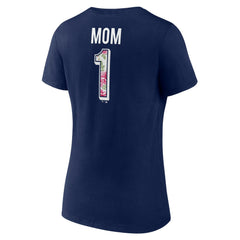 Houston Astros Women's Team Logo Mother's Day V-Neck T-Shirt - Navy T-shirts