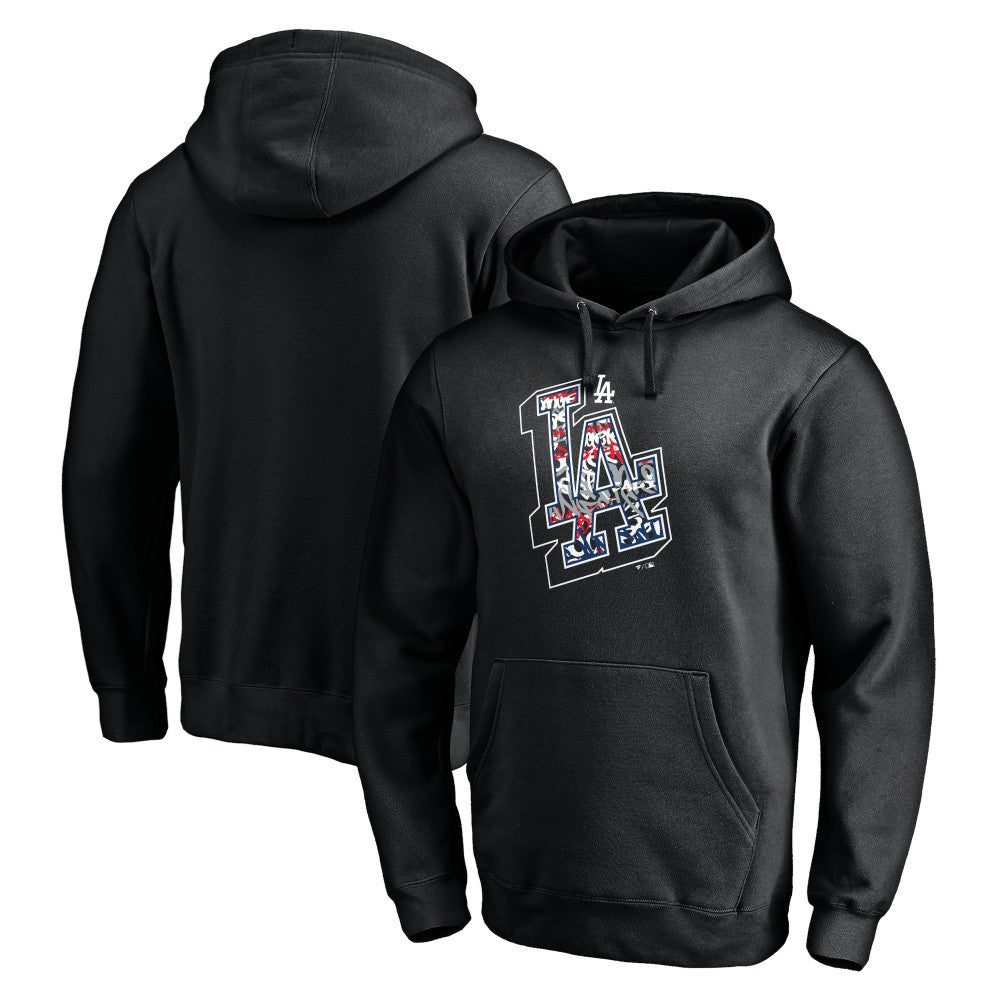 Los Angeles Dodgers Team Hometown Collection Tag Pullover Hoodie - Black Hoodies