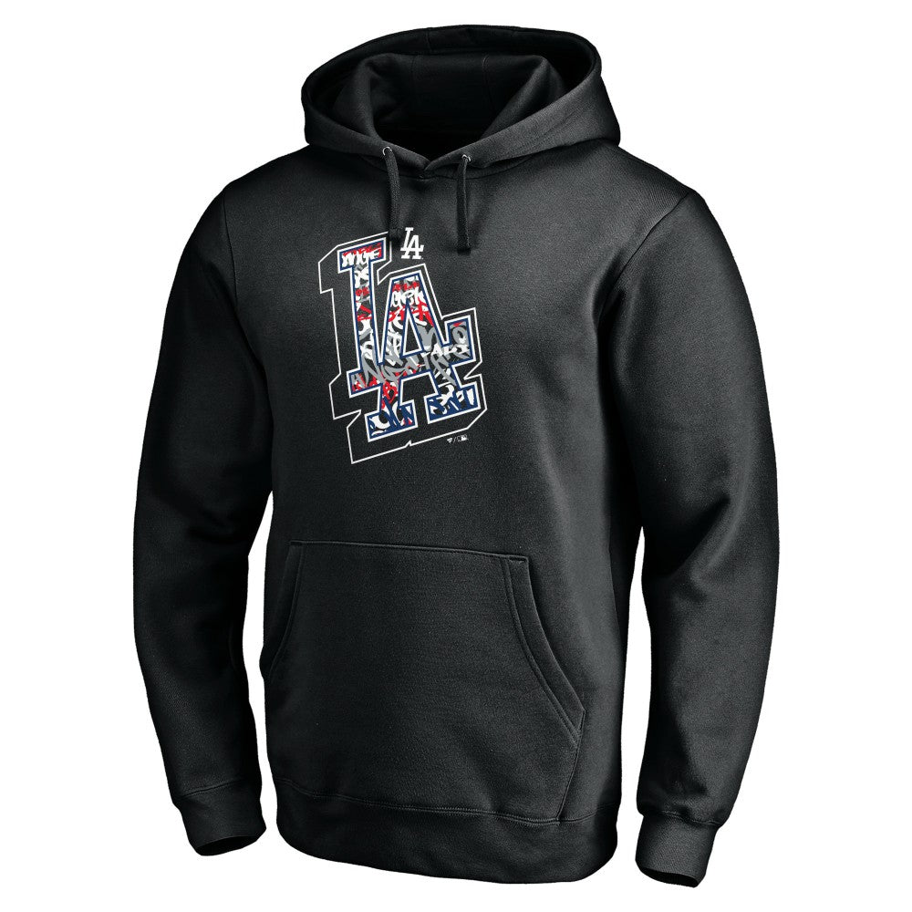 Los Angeles Dodgers Team Hometown Collection Tag Pullover Hoodie - Black Hoodies