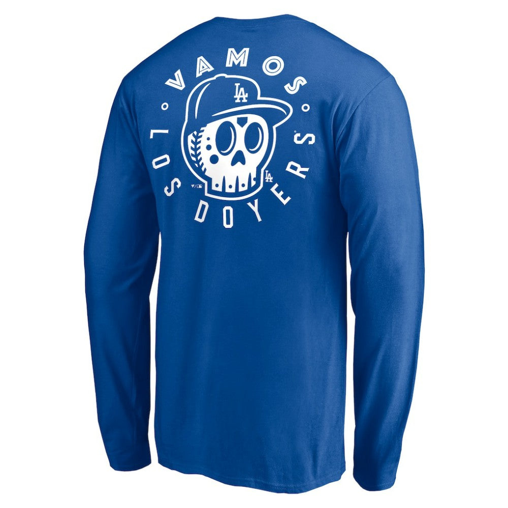 Los Angeles Dodgers Team Hometown Collection Sugar Skull Long Sleeve T-Shirt - Royal T-shirts