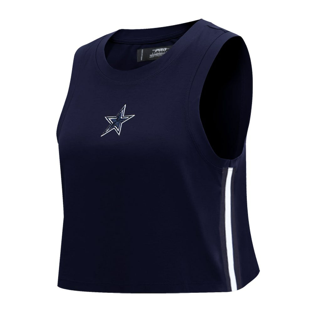 Dallas Cowboys Pro Standard Women's Ombre Wordmark Classic Cropped Tank Top - Navy Tops