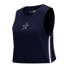 Dallas Cowboys Pro Standard Women's Ombre Wordmark Classic Cropped Tank Top - Navy Tops