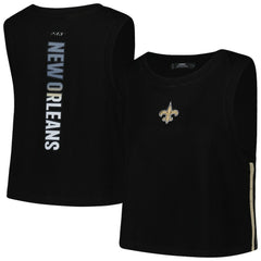 New Orleans Saints Pro Standard Women's Ombre Wordmark Classic Cropped Tank Top - Black Tops
