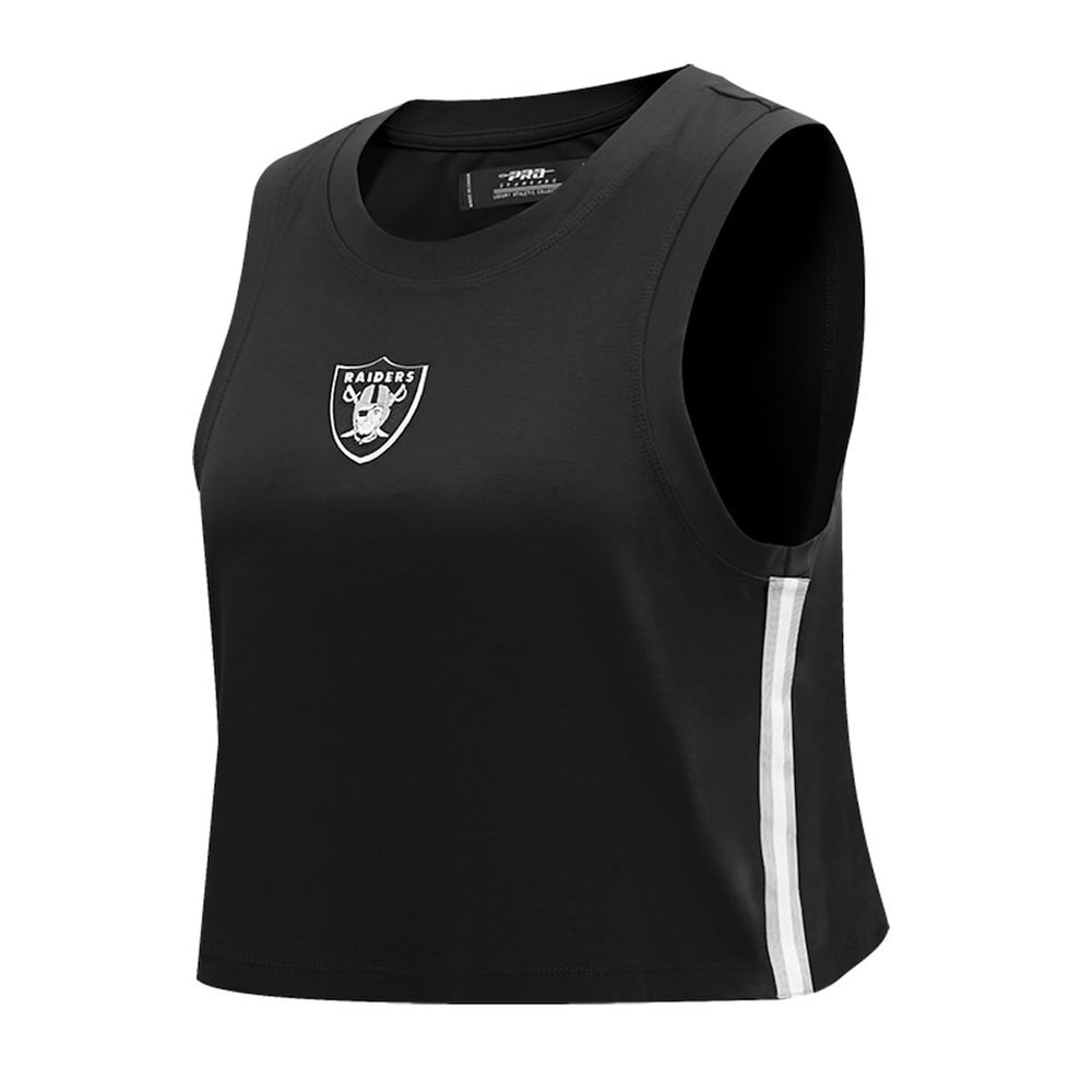 Las Vegas Raiders Pro Standard Women's Ombre Wordmark Classic Cropped Tank Top - Black Tops