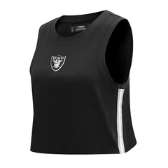 Las Vegas Raiders Pro Standard Women's Ombre Wordmark Classic Cropped Tank Top - Black Tops