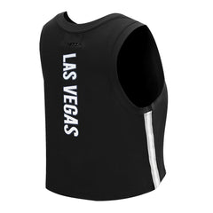 Las Vegas Raiders Pro Standard Women's Ombre Wordmark Classic Cropped Tank Top - Black Tops