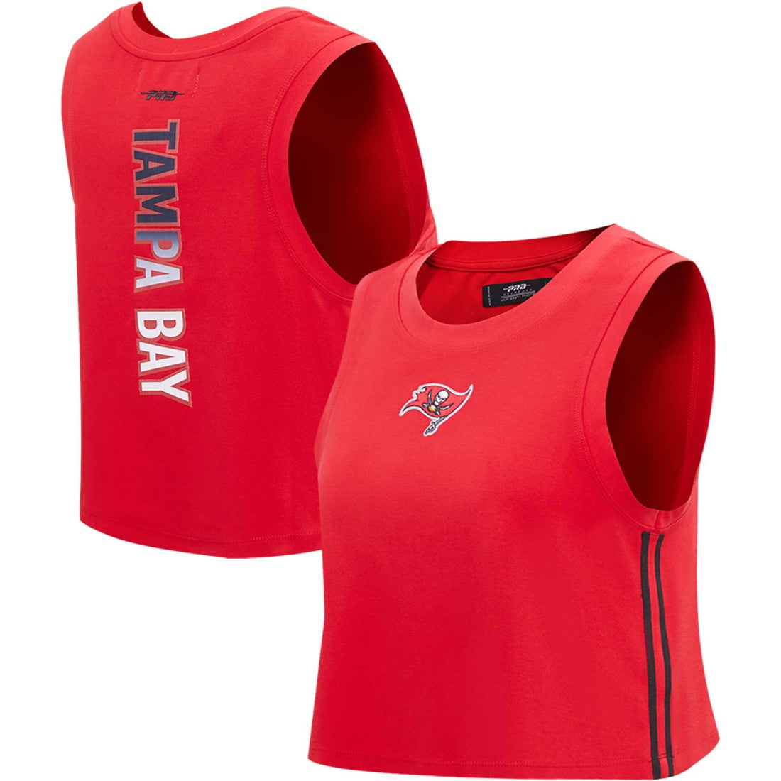 Tampa Bay Buccaneers Pro Standard Women's Ombre Wordmark Classic Cropped Tank Top - Red Tops