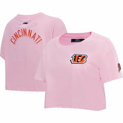 Cincinnati Bengals Pro Standard Women's Cropped Boxy T-Shirt - Pink T-shirts