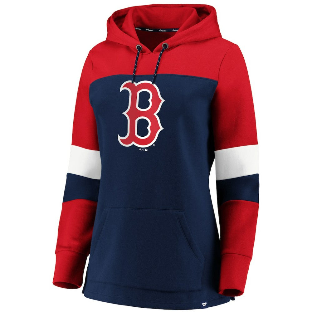 Boston Red Sox Women's Plus Size Colorblock Pullover Hoodie - Navy Hoodies
