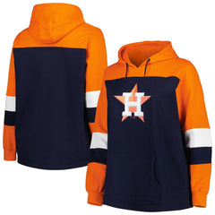 Houston Astros Women's Plus Size Colorblock Pullover Hoodie - Navy Hoodies
