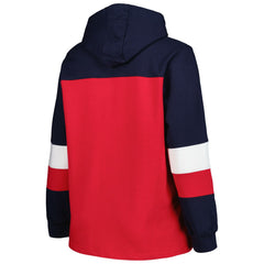 Los Angeles Angels Women's Plus Size Colorblock Pullover Hoodie - Red Hoodies
