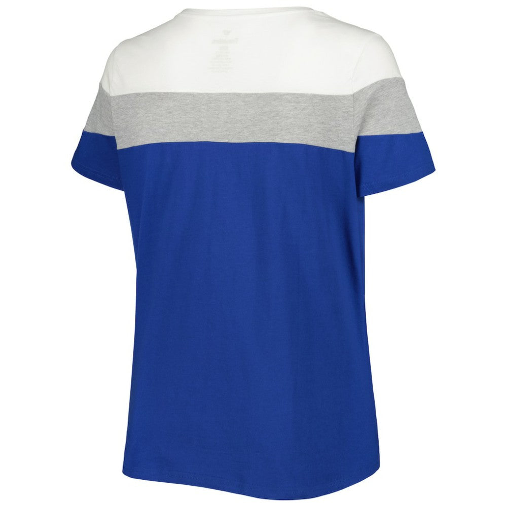 Chicago Cubs Women's Plus Size Colorblock T-Shirt - Royal/Heather Gray T-shirts