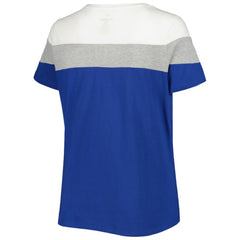 Chicago Cubs Women's Plus Size Colorblock T-Shirt - Royal/Heather Gray T-shirts