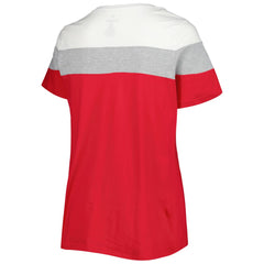 Los Angeles Angels Women's Plus Size Colorblock T-Shirt - White/Red T-shirts
