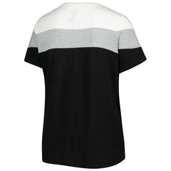 Miami Marlins Women's Plus Size Colorblock T-Shirt - White/Black T-shirts