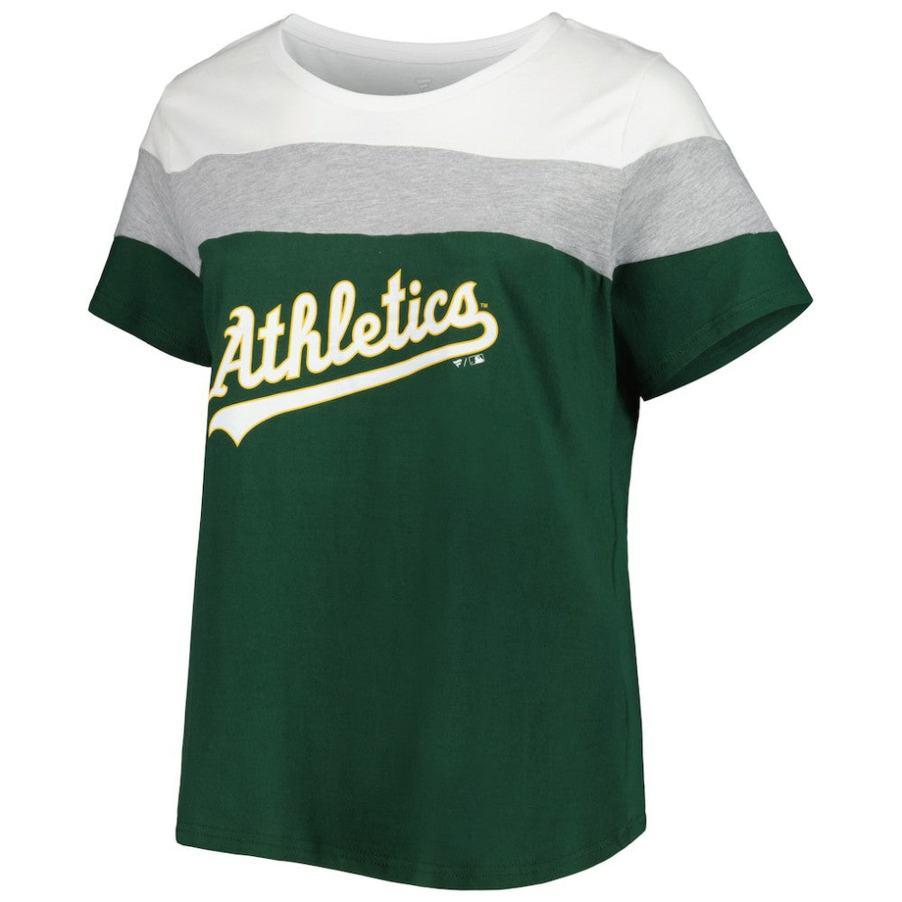 Athletics Women's Plus Size Colorblock T-Shirt - White/Green T-shirts
