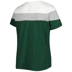 Athletics Women's Plus Size Colorblock T-Shirt - White/Green T-shirts