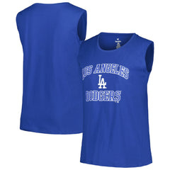 Los Angeles Dodgers Profile Women's Plus Size Tank Top - Royal Tanks
