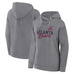 Profile Atlanta Braves Women's Plus Size Pullover Hoodie - Heather Gray Hoodies